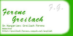 ferenc greilach business card
